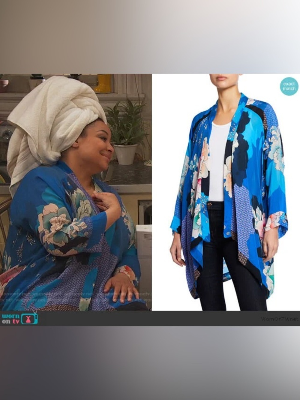 ASO TV JOHNNY WAS FLORAL EMBROIDERED KIMONO WITH POCKETS XL